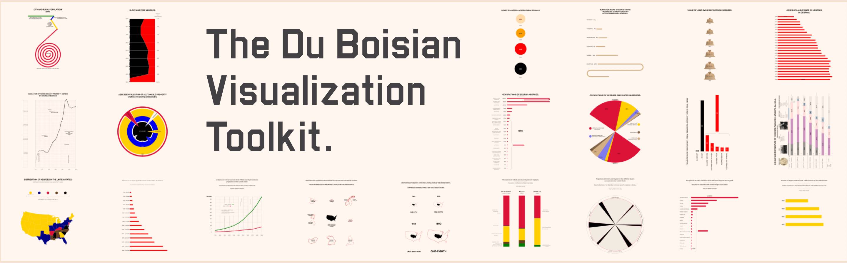 A gallery of visualizations in the style of W.E.B. Du Bois